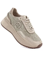 Dámské pletené kožené tenisky zlaté Gino GOLD model 22068730 Dámské pletené kožené tenisky zlaté Gino GOLD model 22068730