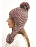 Dámská čepice ušanka Emma K343 pudrově růžová Dámská čepice ušanka Emma K343 pudrově růžová