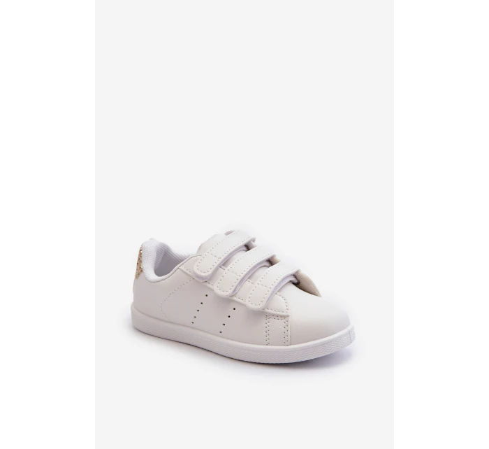 Dětské Tenisky Se Suchým Zipem Bíle-Růžové Zlato Cute Girl