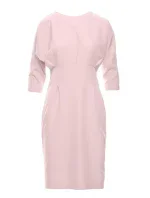 S242 Šaty s netopýřími rukávy - pudrové
