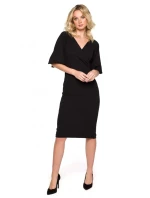 model 18004717 Zavinovací šaty s rukávy černé - Makover