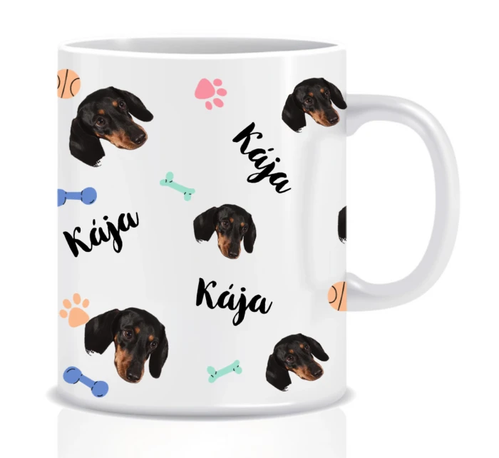 Personalizovaný klasický bílý keramický hrníček 300 ml se zvířecími motivy Personalizovaný klasický bílý keramický hrníček 300 ml se zvířecími motivy