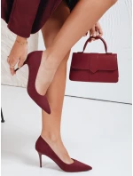 Dámské vínové semišové jehlové boty FashionStreet ZY1073