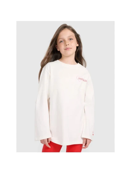 Dívčí tričko oversize s potiskem a dlouhým rukávem model 21877605 - 4F