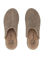 Kožené žabky na šedém podpatku Filippo DK7567