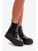 dámské kotníkové boty na platformě a černé model 21667292 - Boto