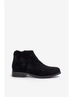 Dámské Boty Na Plochém Podpatku Vyřezávané Černé S.Barski HY42-076