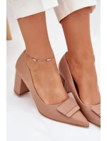 Lodičky Na Podpatku S Dekorací Tmavě Béžové model 21704585 - Boto