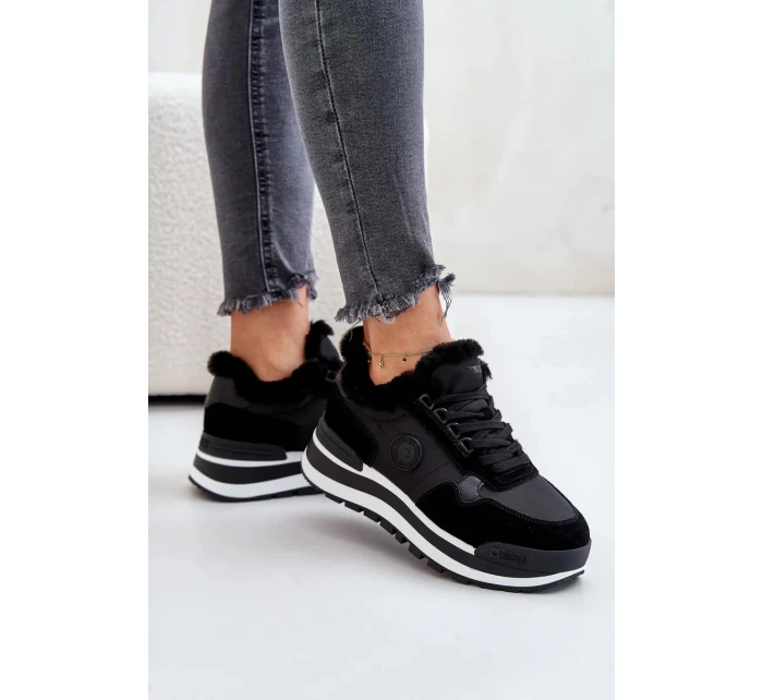 Dámské Zateplené Tenisky Na Platformě Big Star Černé