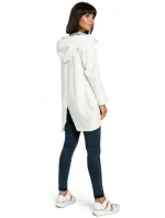 Dámská mikina s kapucí nadměrné velikosti na zip B091 ecru - Be Wear Dámská mikina s kapucí nadměrné velikosti na zip B091 ecru - Be Wear