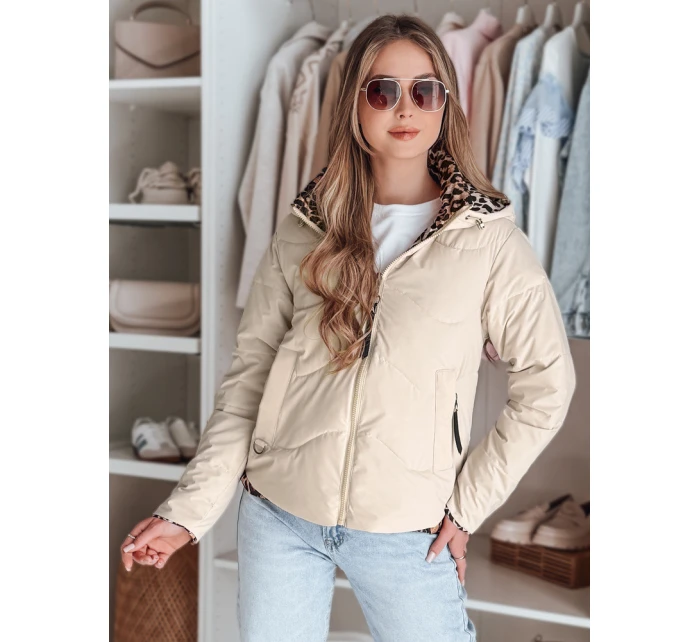 Dámská oboustranná přechodná bunda ZIBERKA béžová FashionStreet TY4869