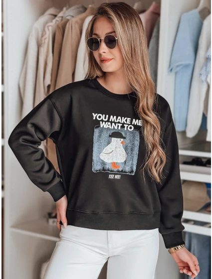 Dámská oversize mikina s potiskem černá Dstreet model 21988097 - FashionStreet