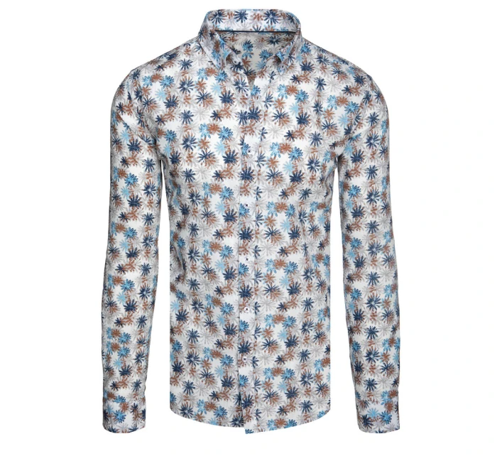 Pánská květinová bílá košile FashionStreet DX2646