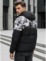 Pánská zimní bunda s kapucí černá FashionStreet TX5132 Pánská zimní bunda s kapucí černá FashionStreet TX5132