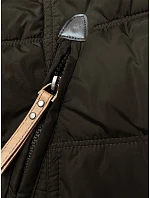 Dámská zimní bunda v khaki barvě s kapucí model 21246483 - LHD Dámská zimní bunda v khaki barvě s kapucí model 21246483 - LHD