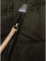 Dámská zimní bunda v khaki barvě s kapucí model 21246483 - LHD