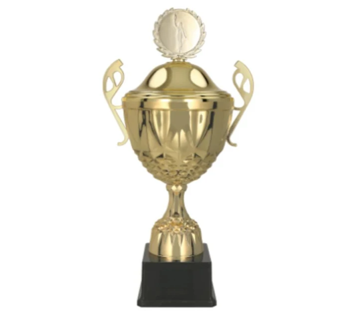 Zlatý kovový hrnek s víčkem MUFA