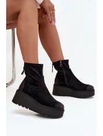 Dámské kotníkové boty na platformě Vinceza 58596 Černé