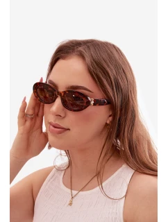 Dámské sluneční brýle s perlami Hnědé