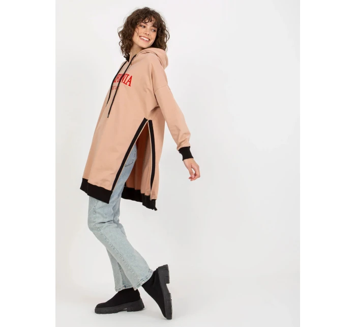 Dlouhá mikina VI BL 327.70P hnědá - FPrice