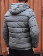 Pánská prošívaná zimní bunda s kapucí šedá FashionStreet TX4844