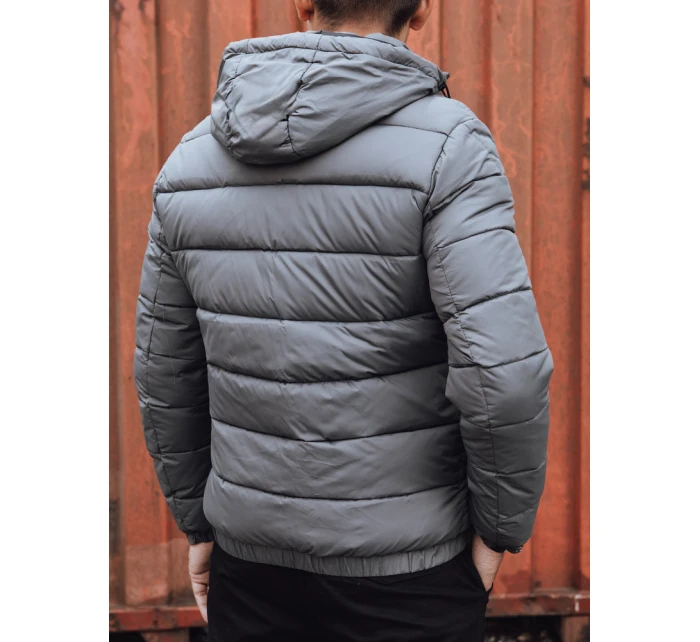 Pánská prošívaná zimní bunda s kapucí šedá FashionStreet TX4844