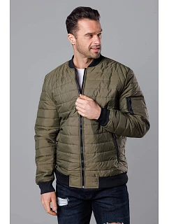 Pánská prošívaná khaki bunda bomber (MY02-3)
