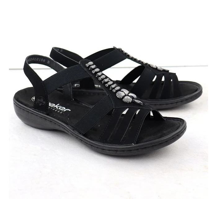 Dámské sandály černé model 22068356 - Rieker Dámské sandály černé model 22068356 - Rieker