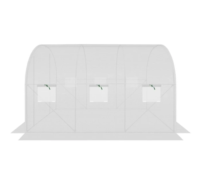 SKLENÍK ZAHRADNÍ TUNEL 200X300X200CM PE KONSTRUKCE BÍLÁ OCEL