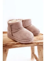 Dětské Teplé Sněhule Semišové Světle béžové model 21597585 - Boto Dětské Teplé Sněhule Semišové Světle béžové model 21597585 - Boto