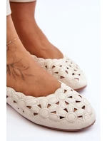 Ažurové Lesklé Baleríny Dámské Bežové model 21625346 - EVENTO