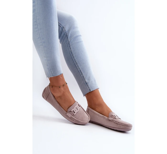 Dámské semišové mokasíny fialové model 21659362 - Boto