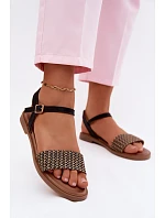 Dámské sandály na ploché podrážce Černé model 22133325 - Boto