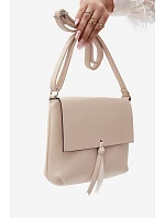 Kabelka typu s třásněmi imitace kůže světle béžová model 22220933 - Flora&Co