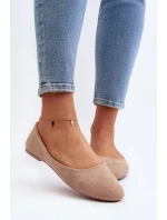 Dámské béžové semišové baleríny Lasota