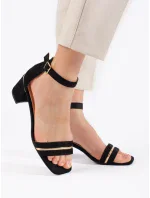 Moderní sandály dámské černé na širokém podpatku Moderní sandály dámské černé na širokém podpatku