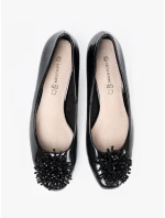 Trendy dámské černé  lodičky na širokém podpatku