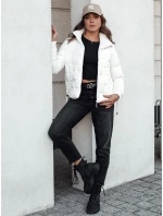 Dámská zimní bunda krátká prošívaná s kapucí bílá Dstreet model 21980741 - FashionStreet