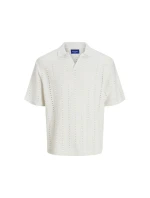 Jack&Jones pánská košile JORPAROS KNIT ESTER SS CROCHET POLO 12272562 SEA SALT