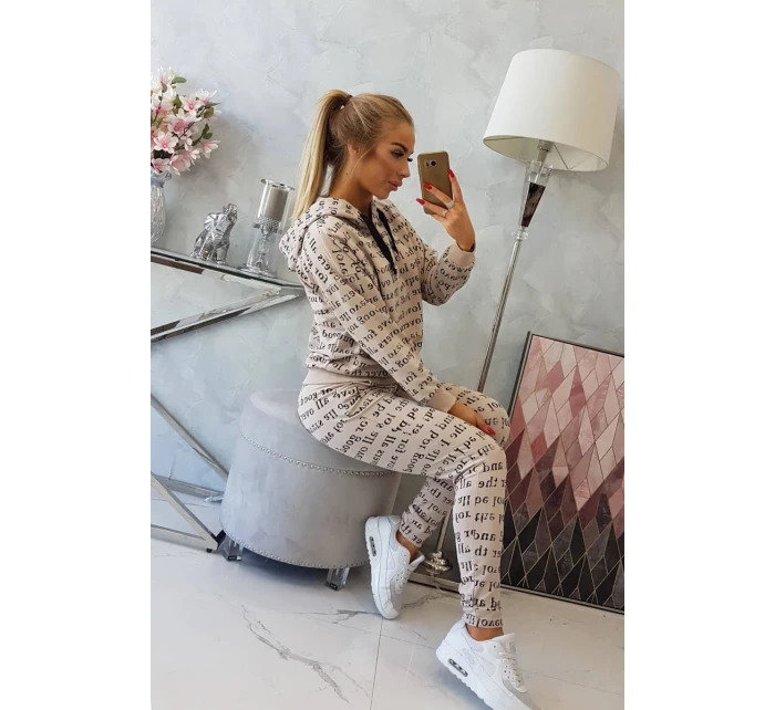 Sada s potiskem béžová