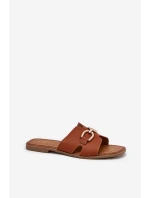 Dámské Plné Sandály S Dekorativním Detalem Hnědé model 21697826 - EVENTO Dámské Plné Sandály S Dekorativním Detalem Hnědé model 21697826 - EVENTO