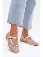 Zdobené Dámské Baletky S Pásem A Sponou Zlaté Avirae Zdobené Dámské Baletky S Pásem A Sponou Zlaté Avirae