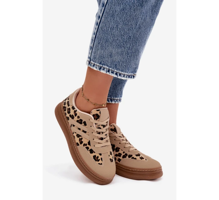 Dámské tenisky na platformě Panterka béžové Denissa