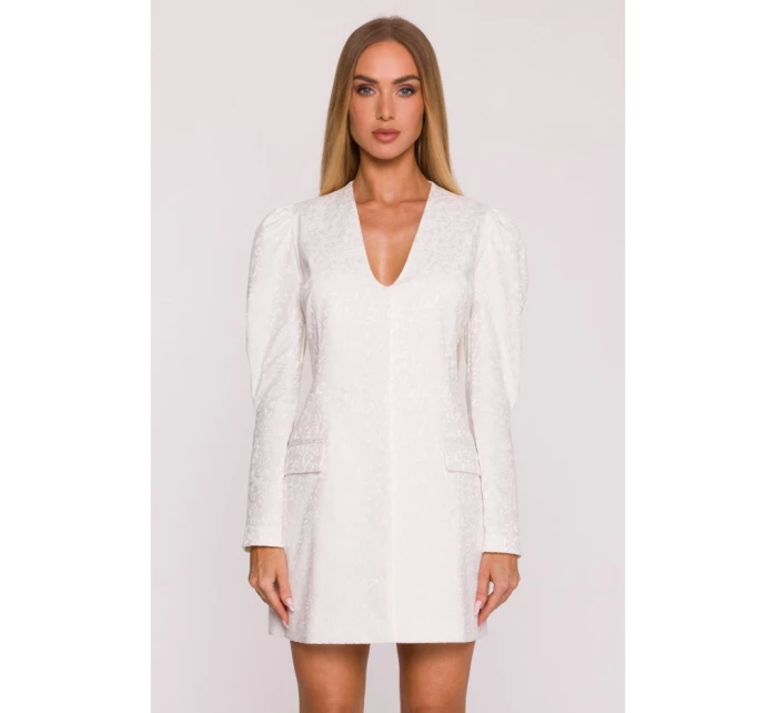 M881 Žakárové blejzrové šaty - krémové M881 Žakárové blejzrové šaty - krémové