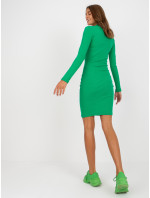 Zelené vypasované basic pruhované šaty