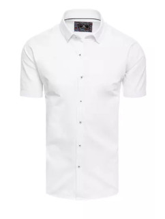 Bílá pánská košile Dstreet s krátkým rukávem KX0988