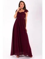 Dámské šaty s dlouhé bordó Bordó / S model 15042981 - EVA&LOLA Dámské šaty s dlouhé bordó Bordó / S model 15042981 - EVA&LOLA