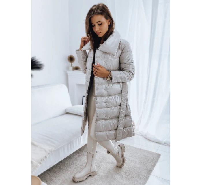 Dámský prošívaný kabát LONDON PREMIUM beige FashionStreet TY3162