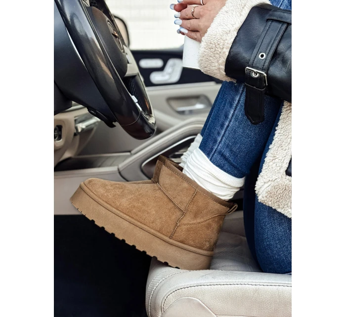 Dámské sněhule na platformě béžové FashionStreet ZY1066