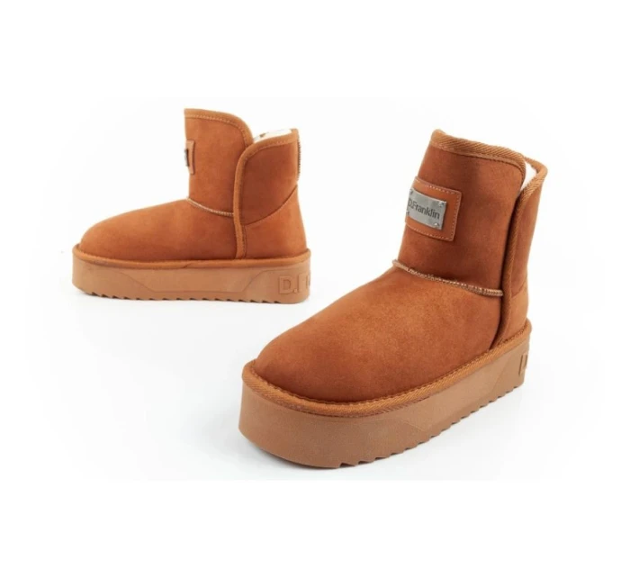 D.Franklin dámské sněhule zimní módní kožešinové zateplené boty hnědé dámské